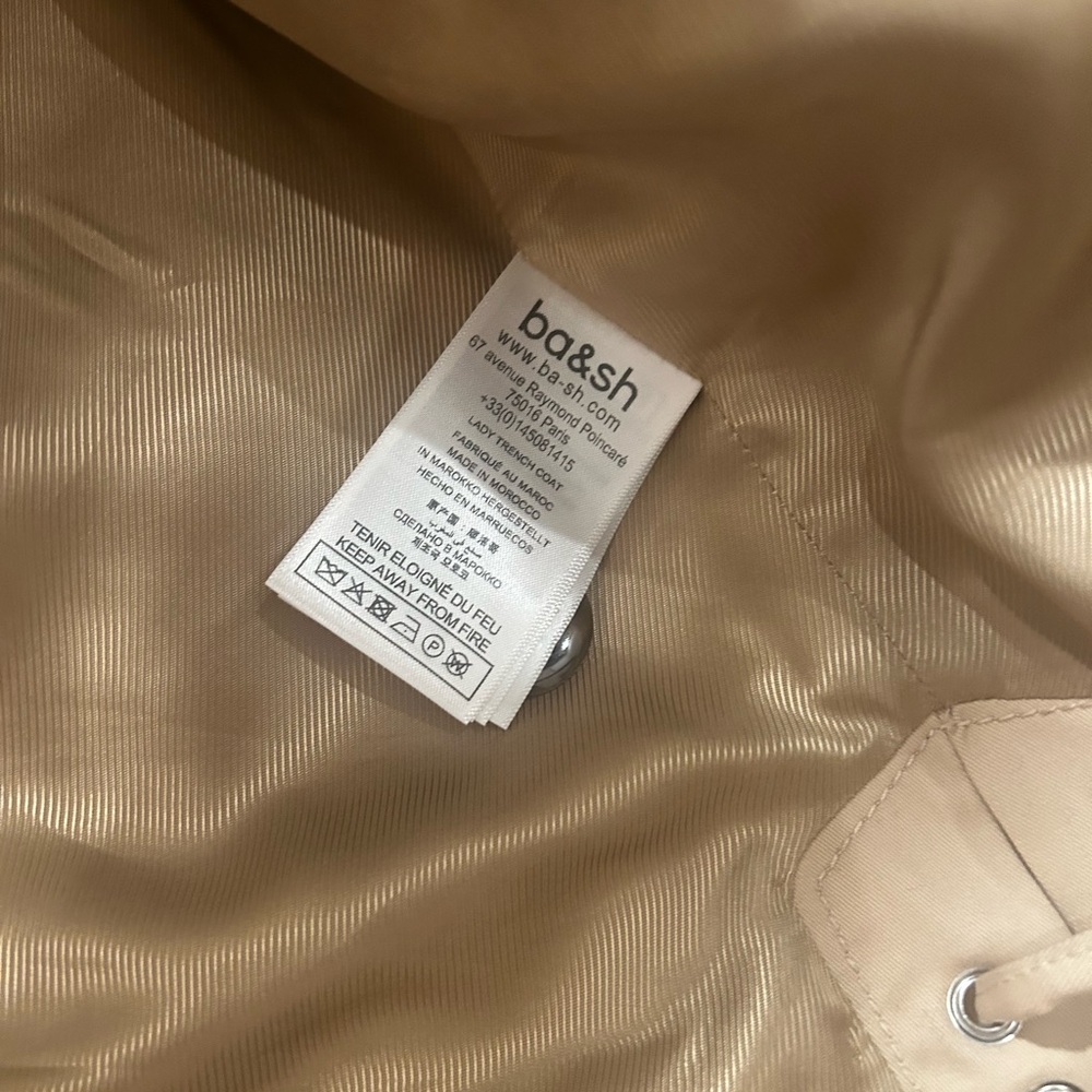ba&sh Cropped Hooded Trench Jacket in Beige - Picture 7 of 9
